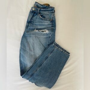 American Eagle ripped mom jeans, medium wash
